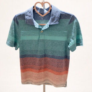 Arizona Boys Size S 8 Striped Polo Shirt Colorblock Casual Preppy School Style